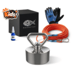 Produktfoto Kinder-Magnetfischen-Set mit 360° Easy Bergemagnet, Seil, Schutzhandschuhen, Sicherungskleber und Aufbewahrungsbox für Anfänger