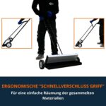 Magnetbesen 2.0 mit ergonomischem Schnellverschlussgriff, Produktfoto zur einfachen Entleerung von gesammelten Metallteilen.