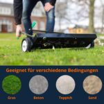 Magnetbesen 2.0 mit Neodym zum Aufsammeln von Metallteilen, Lifestylefoto geeignet für Gras, Beton, Teppich und Sand.