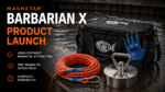 Product launch video des Barbarian X Bergemagnet-Sets mit 360° Rundummagnet, Seil, Handschuhen und Transporttasche am Wasserufer für Magnetfischen