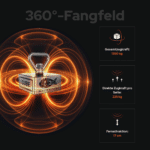 USP-Grafik Cube Bergemagnet mit 360° Magnetfeld, 1350 kg Gesamtzugkraft, 225 kg Zugkraft pro Seite und 17 cm Fernattraktion für Magnetfischen