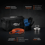 USP-Grafik des Barbarian X Magnetfischen-Sets mit Neodym-Bergemagnet, 8 mm Seil, Handschuhen und Premium-Tasche mit MagShield-Schaumstoff