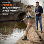 Lifestylebild beim Magnetfischen, geeignet für Anfänger, beaufsichtigte junge Nutzer und Hobbyisten.