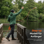 Lifestylebild beim Magnetfischen mit Classic Bergemagnet, ideal für Anfänger und einfach vom Steg aus zu werfen.
