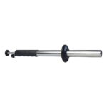 Magnetischer Abstreifstab aus Edelstahl, Produktfoto mit Griff und Schiebeplatte, ideal zum Entfernen von Metallspänen.
