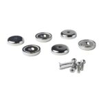 Set aus runden Neodym-Topfmagneten mit Senkbohrung und passenden Schrauben – ideal für starke Befestigungen im Haushalt und in der Werkstatt.