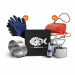 Doppelset mit zwei 360° Neodym Rundmagneten, starken Seilen, Schutzhüllen, Handschuhen und Zubehör fürs professionelle Magnetfischen.