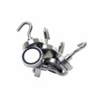 Satz starker Neodym-Topfmagnete mit Haken, silberne Metallausführung, ideale Mehrzwecklösung für Haushalt, Werkstatt und Organisation.