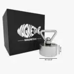 Produktfoto: Neodym-Bergemagnet Hardcore Ø 60 mm x 30 mm mit Öse, geliefert in Magnetar Geschenkbox, ideal für Hobby-Magnetfischen.